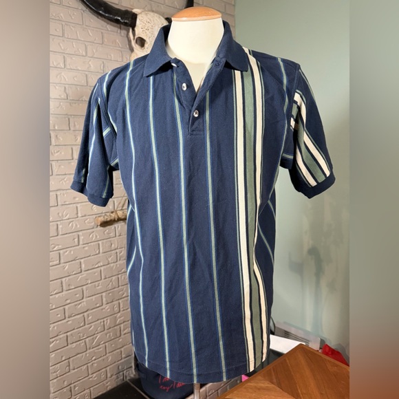 R&R Other - Vintage 90s Striped Polo / Rugby Shirt Coastal Preppy Summer